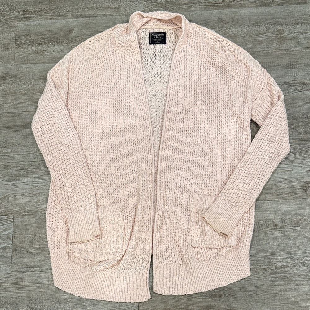 Abercrombie & Fitch Light Pink Open-Front Cardigan